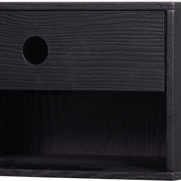 Sengebord WOOOD Nancy svævende væghængt natbord sort MDF H20ÃB34ÃD30 cm